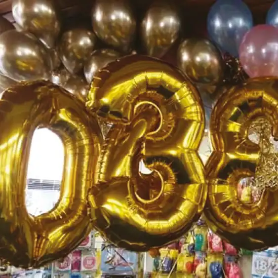 cijfer folie ballonnen in het goud cijfer folie ballonnen in het goud