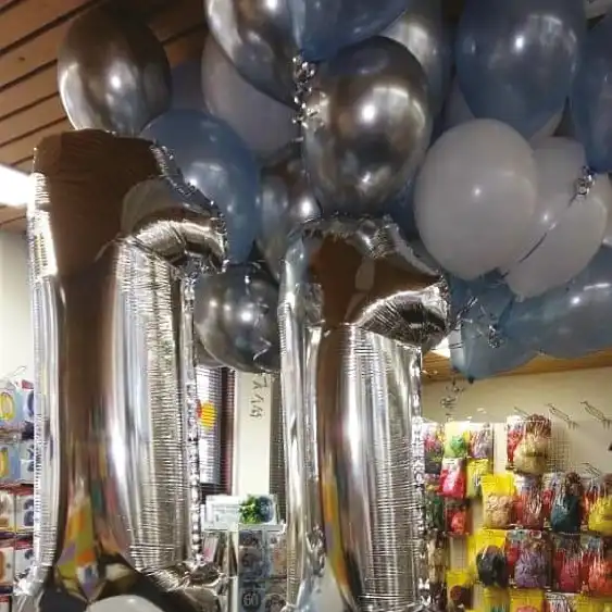 cijfer folie ballonnen in het zilver cijfer folie ballonnen in het zilver
