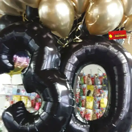 cijfer folie ballonnen in het zwart