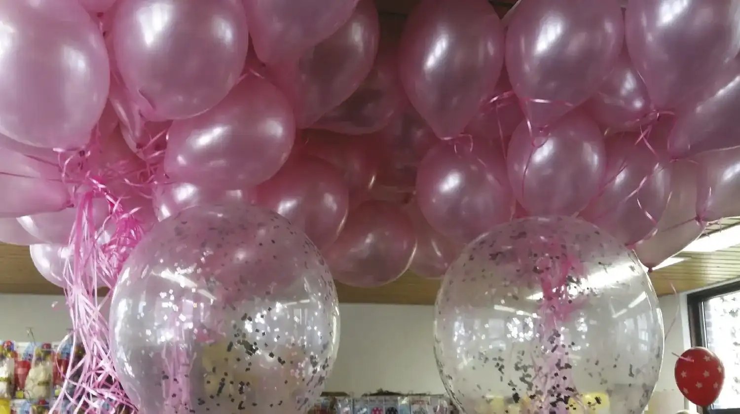 helium ballonnen rose met grote balon eronder helium ballonnen rose met grote balon eronder